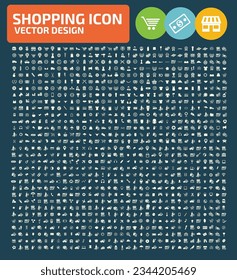 Juego De Icono De Vectores De Compras Y Comercio