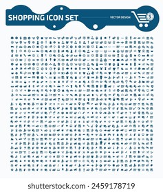 Conjunto de iconos de Vector de compras y comercio