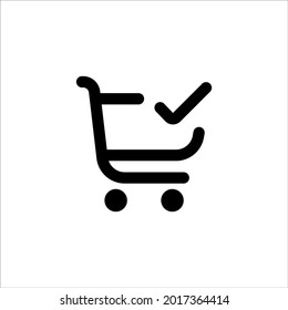 Shopping complete cart icon vector isolated on white background