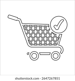 Ícone de Conclusão de Compras, gráficos de Vetor de Linha