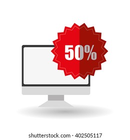 shopping and computer design , vector illustration