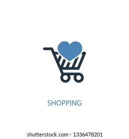shopping concept 2 colored icon. Simple blue element illustration. shopping concept symbol design. Can be used for web and mobile UI/UX