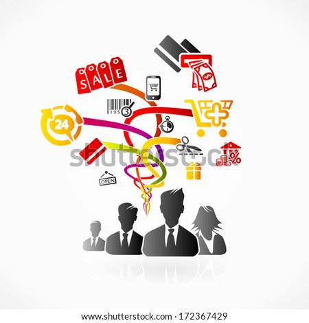 Shopping concept abstract vector illustration