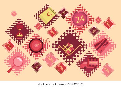Shopping concept background. Vector illustration.