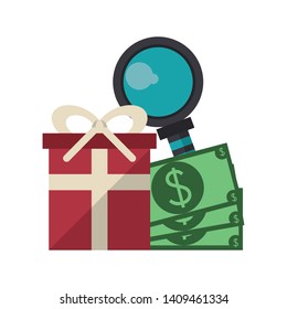 shopping concept budget elements cartoon vector illustration graphic design
