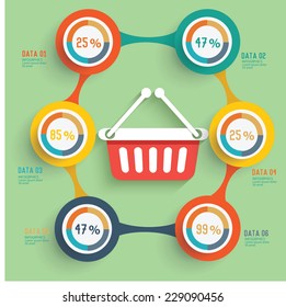 Shopping concept and button for your text editable,clean vector