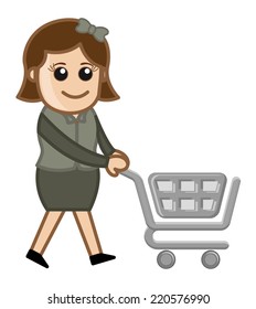 Shopping Concept - Cartoon Vector