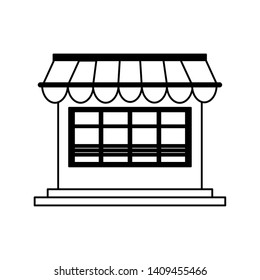shopping concept element store cartoon vector illustration graphic design in black and white