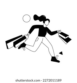 Shopping Concept Illustration im linearen Stil 