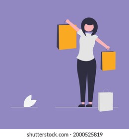 shopping concept illustration
This illustration uses a flat line style. Each element in the design is an individual vector layer