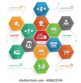 Shopping concept info graphic design,vector