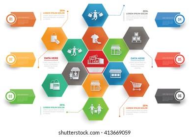 
Shopping concept info graphic design,vector