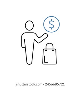 shopping concept line icon. Simple element illustration. shopping concept outline symbol design.