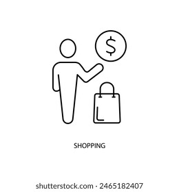 shopping concept line icon. Simple element illustration. shopping concept outline symbol design.