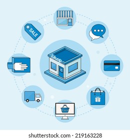 Shopping concept, vector illustration  