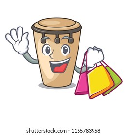 Shopping conga character cartoon style