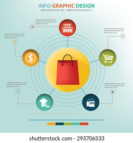 Shopping connection design info graphic design,clean vector