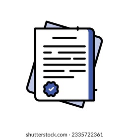 Iconos del contrato de compra, ilustración de material vectorial.