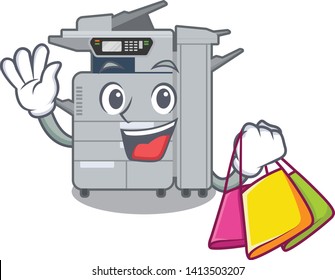 Shopping copier machine isolated in the cartoon