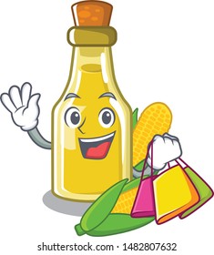 Shopping corn oil put into cartoon bottle