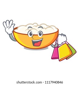 Shopping cottage cheese character cartoon
