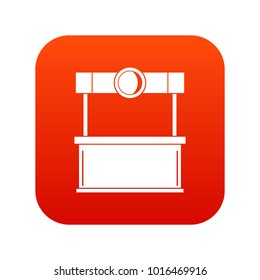 Shopping counter icon digital red for any design isolated on white vector illustration