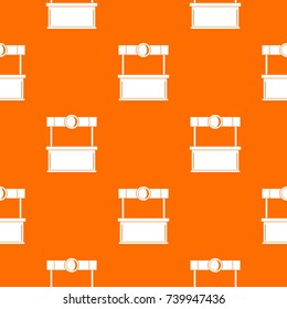 Shopping counter pattern repeat seamless in orange color for any design. Vector geometric illustration