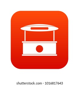 Shopping counter with tent icon digital red for any design isolated on white vector illustration