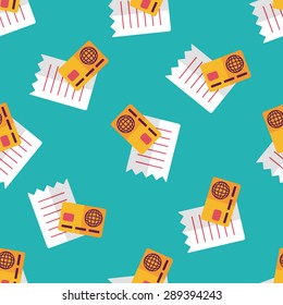 shopping credit card bill flat icon,eps10 seamless pattern background