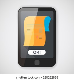 shopping credit card bill flat icon with long shadow,eps10
