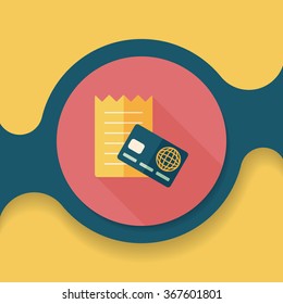 shopping credit card bill flat icon with long shadow,eps10