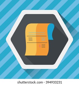 shopping credit card bill flat icon with long shadow,eps10