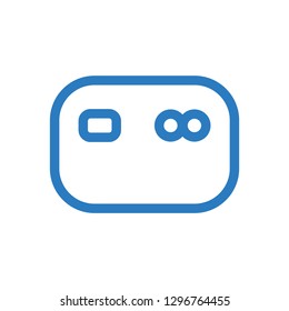 Shopping credit card icon vector - line art style icon - blue