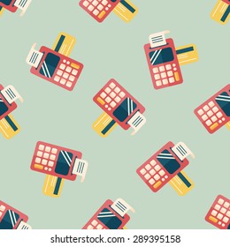 Shopping credit card machine flat icon,eps10 seamless pattern background