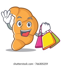 Shopping croissant character cartoon style