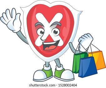 Shopping cross shield cartoon for emblem denied.