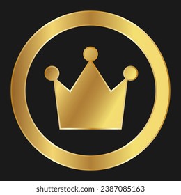 Shopping crown simple gold icon for apps and websites