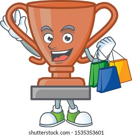 Shopping cup bronze trophy for win collection.