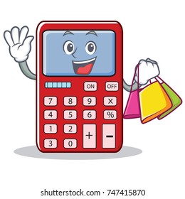 Shopping cute calculator character cartoon