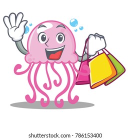 Shopping cute jellyfish character cartoon