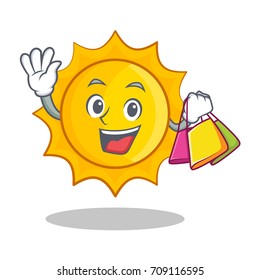 Shopping cute sun character cartoon