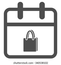 Shopping Date vector icon. Style is flat symbol, gray color, rounded angles, white background.