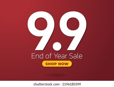 Shopping Day 9.9 Biggest Sale of the Year Vector Template Design Illustration. 9.9 logo.