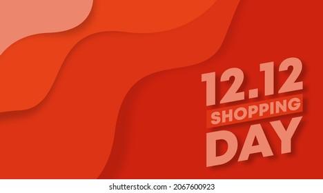 Shopping day background illustration. 12.12 sale web banner of shopping day illustration