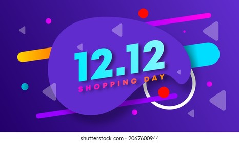 Shopping day background illustration. 12.12 sale web banner of shopping day illustration