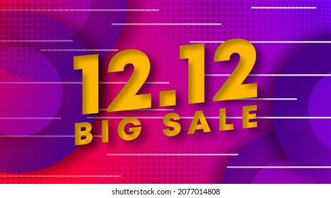 Shopping day background illustration. 12.12 sale web banner of shopping day illustration