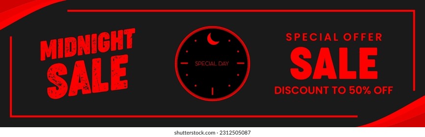 Shopping day midnight sale Holiday concept. Template for background, banner, card, poster digital 3D - Shutterstock ID 2312505087