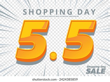 Shopping day Sale 5.5 Discount illustration design for Shopping promotion ads banner.