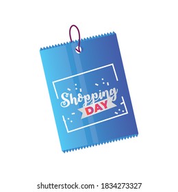 shopping day special sale tag template vector illustration detailed