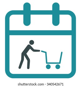 Shopping Day vector icon. Style is bicolor flat symbol, soft blue colors, rounded angles, white background.